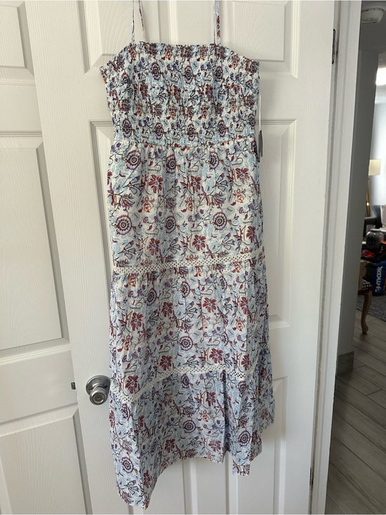Roberta Roller Rabbit Dresses & Skirts - Roberta Roller Rabbit White Maxi Dress with Burgundy & Navy Floral Print
